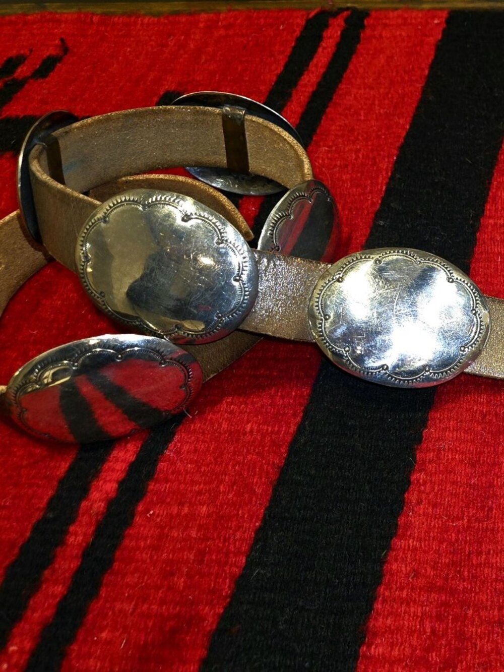 Vintage 1970's Silver Concho Belt - Picture 3 of 10